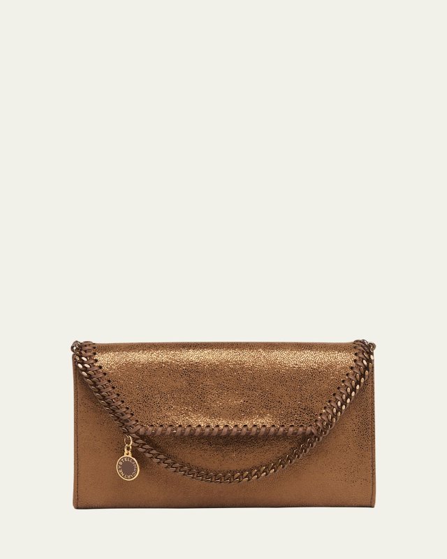 Falabella Eco Shiny Dotted Chamois Wallet on Chain